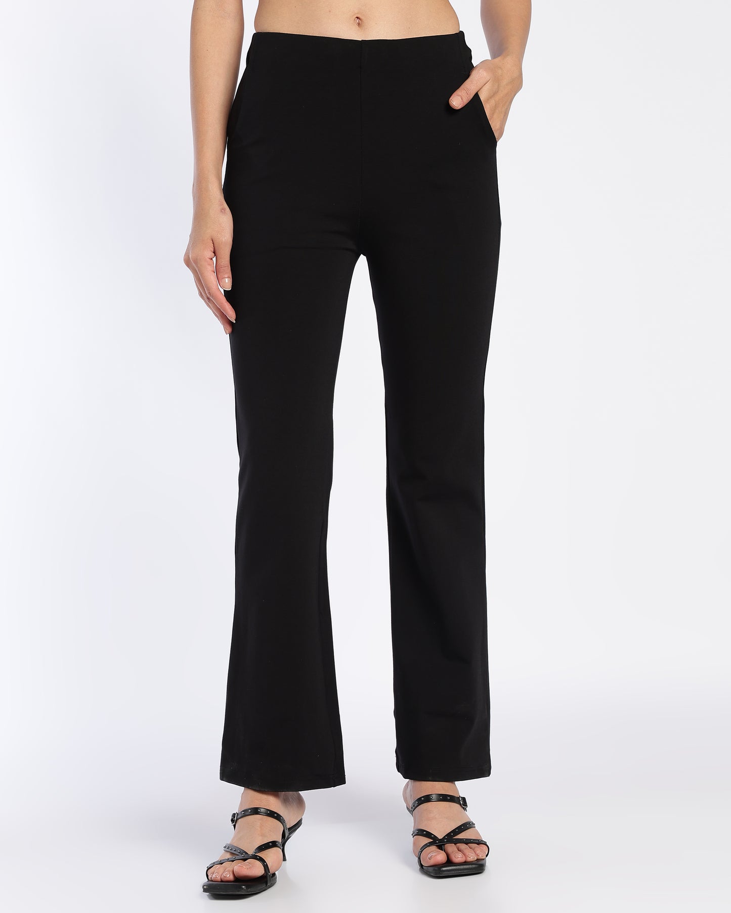 Black Bootcut Trousers with Pockets