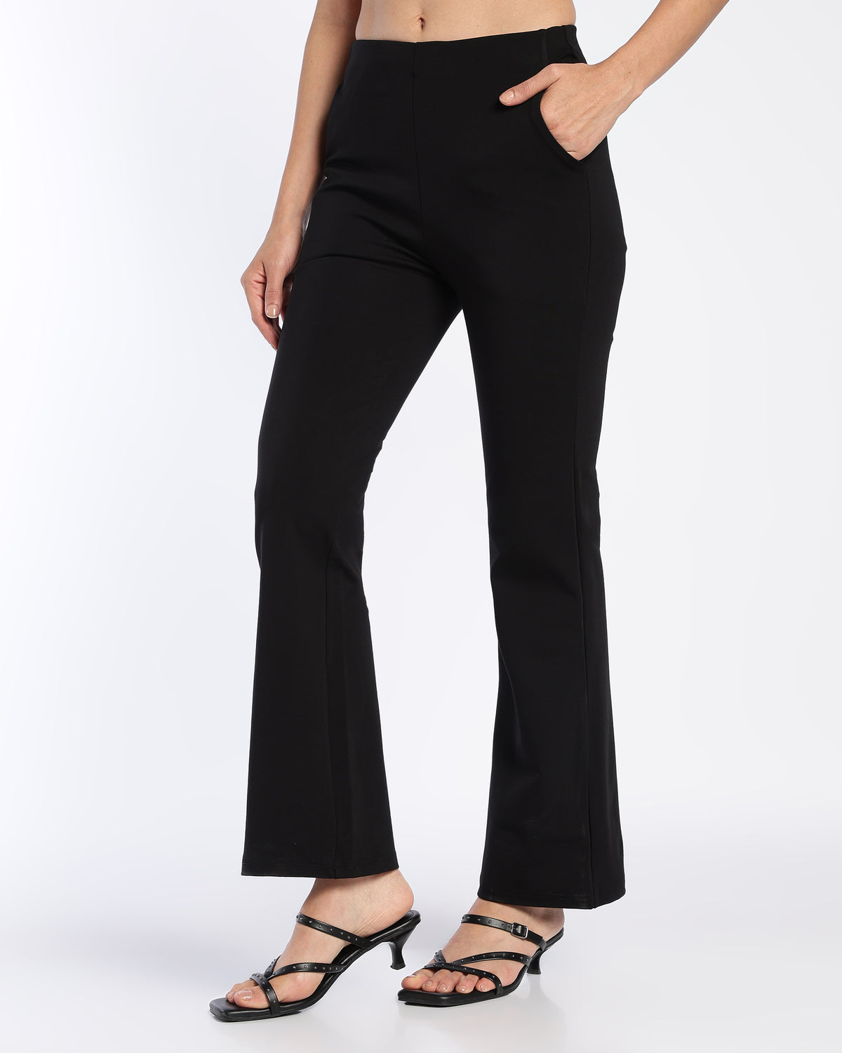 Black Bootcut Trousers with Pockets