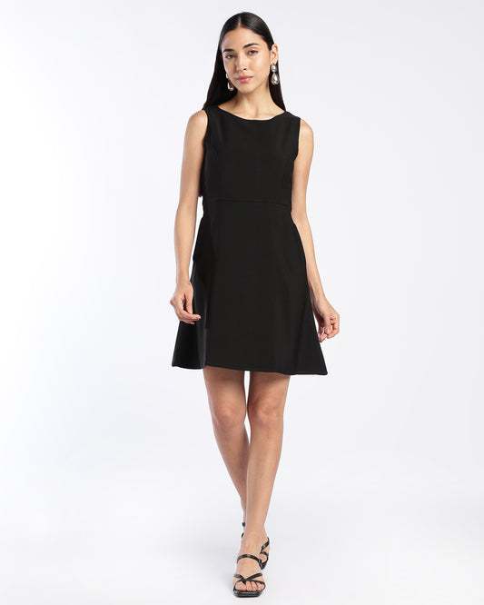 Black A-Line Dress with Pockets
